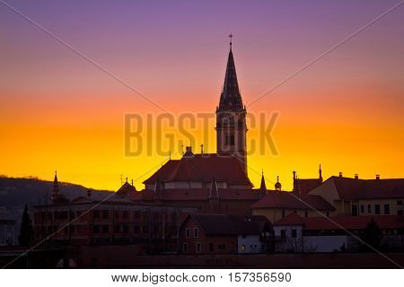 Marija Bistrica marianic shrine church evening view Zagorje Croatia