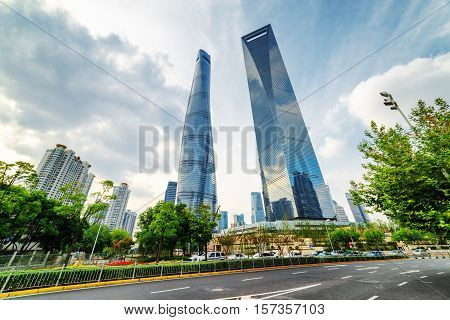 Bottom View Of The Shanghai Tower, The Pudong New District