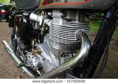 BSA Gold Star, Photographed at Coleford Carnival of transport, England. 13th April 2009 (engine block)