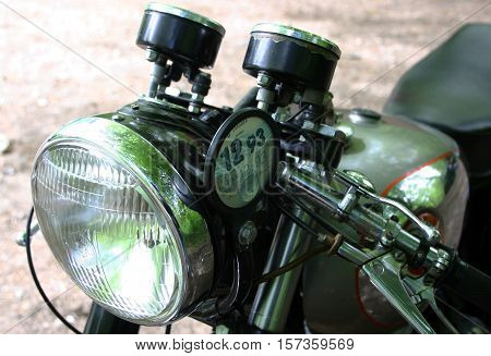 BSA Gold Star, Photographed at Coleford Carnival of transport, England. 13th April 2009 (headlamp assembly)