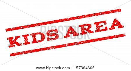Kids Area watermark stamp. Text tag between parallel lines with grunge design style. Rubber seal stamp with dirty texture. Vector red color ink imprint on a white background.