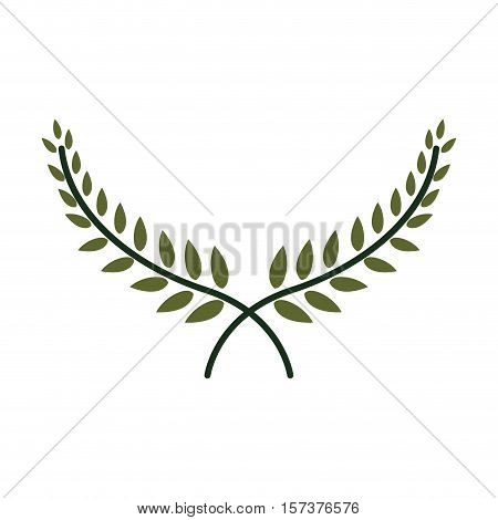 silhouette crusade crown with leaves vector illustration