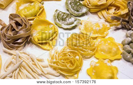 Italian Fresh Pasta Stuffed Tortellini And Homemade Noodles