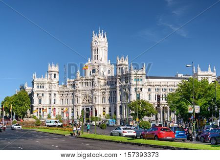 The Cybele Palace (palace Of Communication) In Madrid, Spain