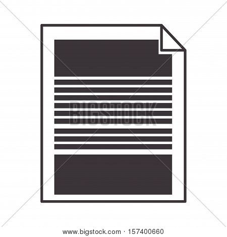 silhouette sheet with lines corner bend vector illustration