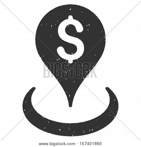Geo Targeting grainy textured icon for overlay watermark stamps. Flat symbol with unclean texture. Dotted vector gray ink rubber seal stamp with grunge design on a white background.