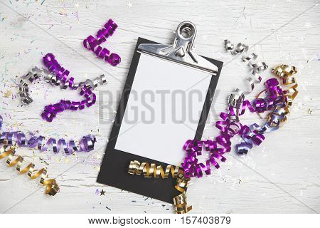 New Years Eve Background With White Card