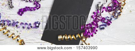 New Years Eve Background With White Card