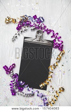 New Years Eve Background with white card