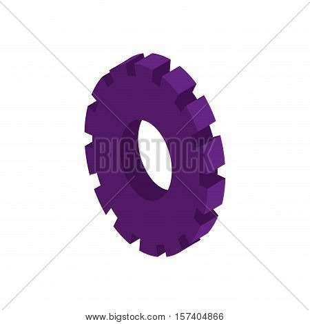 tridimensional silhouette purple gear wheel icon vector illustration