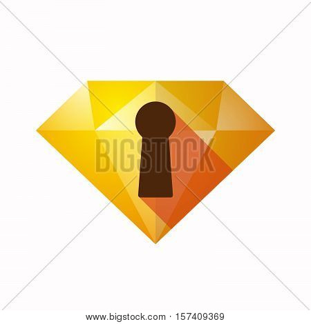 Isolated Diamond With A Key Hole