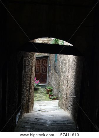 lovely steep and narrow streets of Cortona. Tuscany