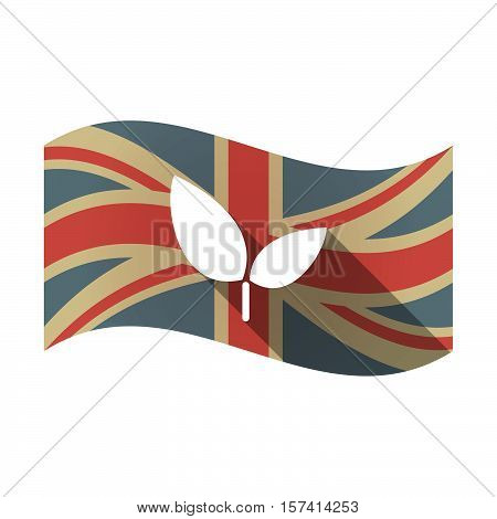 Isolated Uk Flag With A Plant