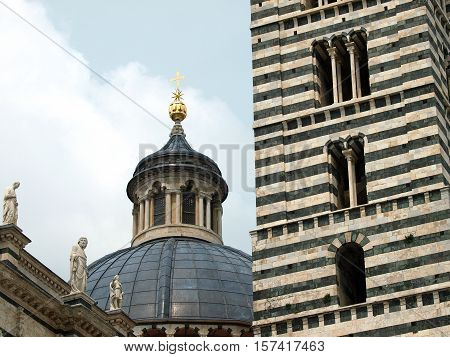 Duomo and Campanile in Siena Tuscany. Italy