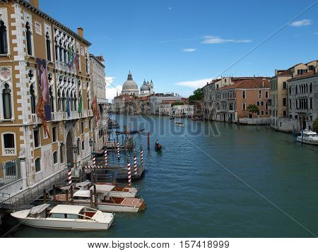 VENICE, ITALY - MAY 22, 2010: Venice - View of Canal Grande and Salute