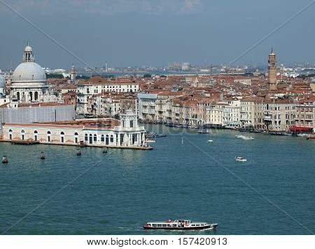 VENICE, ITALY - MAY 23, 2010: Venice - view from the tower of the church of San Giorgio Magiore