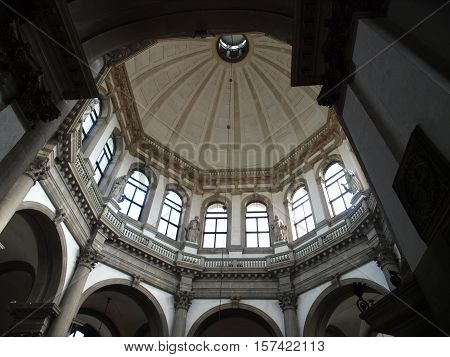 VENICE, ITALY - MAY 23, 2010: Santa Maria Della Salute was built as a thanks or offering to the Mary against he plague which had taken almost a third of the Venice's population in 1630.