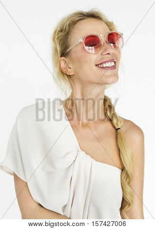Woman Cheerful Studio Portrait Concept