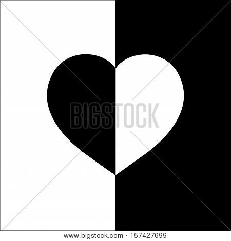 T shirt typography graphic with heart. Sign on two color monochrome background. Symbol valentine day. Template for t apparel card poster. Design element. Heart as emblem of love Vector illustration