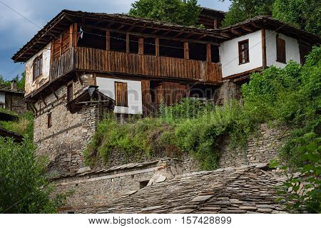Summer time along the streets of the village of Kovachevitsa, Bulgaria