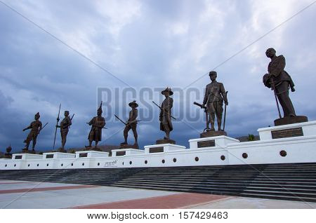 Bronze statues of seven Thai kings, Rajabhakit Park, Hua Hin, Prachuab Khiri Khan, Thailand