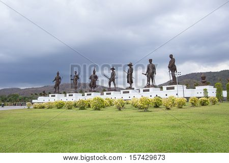 Bronze statues of seven Thai kings, Rajabhakit Park, Hua Hin, Prachuab Khiri Khan, Thailand