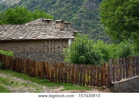 Summer time along the streets of the village of Kovachevitsa, Bulgaria