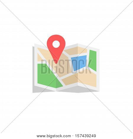 Abstract design location map flat design vector icon