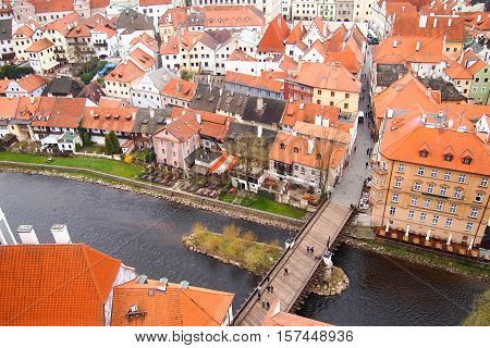 Beautiful scene of Cesky Krumlov on daytime in summer