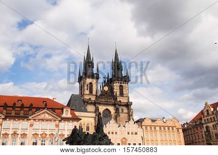 Tyn Church (The Church of our lady before Tyn), Gothic church with a Boroque interior, Praque, Czech Republic