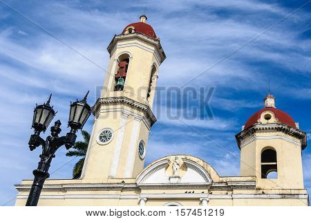 The Cathedral In Jose Marti Park In Cienfuegos, Cuba