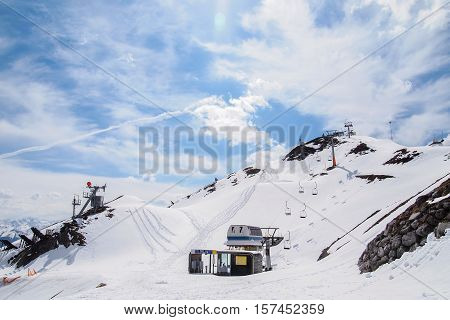 The Nordkette, the Karwendel Nature Park, Innsbruck, Austria on daytime in summer