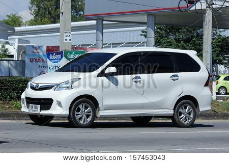 CHIANG MAI THAILAND - OCTOBER 27 2016: Private Toyota Avanza car. Mini Suv Car for Urbun User. Photo at road no.121 about 8 km from downtown Chiangmai thailand.