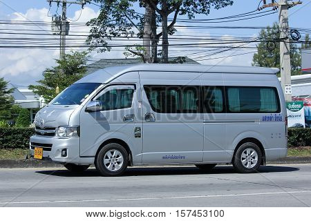 CHIANG MAI THAILAND - OCTOBER 27 2016: Private Toyota commuter van. Photo at road no.121 about 8 km from downtown Chiangmai thailand.