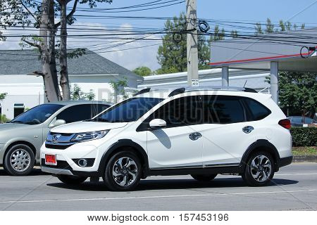 CHIANG MAI THAILAND - OCTOBER 27 2016: Private New suv car Honda BRV. On road no.1001 8 km from Chiangmai Business Area.