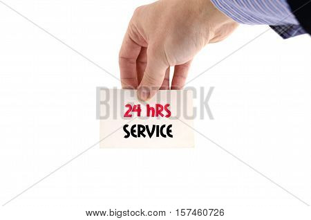 24 hrs service text concept isolated over white background