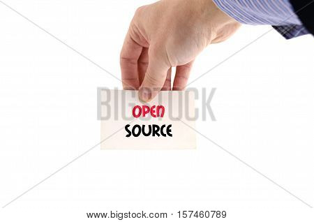 Open source text concept isolated over white background