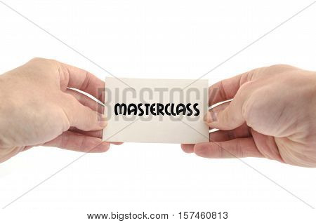Masterclass text concept isolated over white background