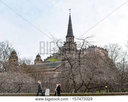 Edinburgh, Scotland, UK-circa July 2016:  St. John's Episcopal Church in the Princes  in the Lothian Roadstreet