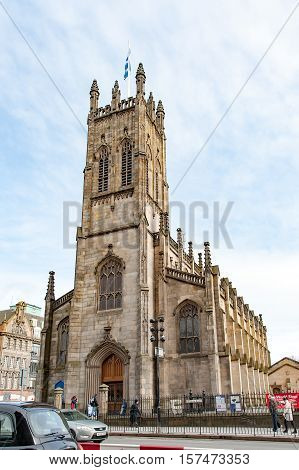 Edinburgh, Scotland, UK-circa July 2016: St. John's Episcopal Church in the Princes street