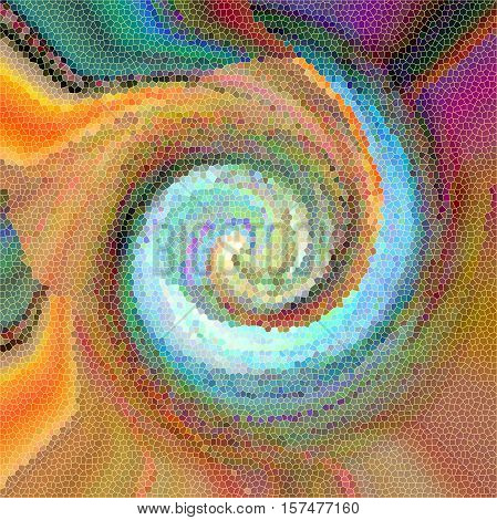 Abstract background of the horizon gradient with illusion,poolar coordinates,twirl and stained glass effects,good for your project design