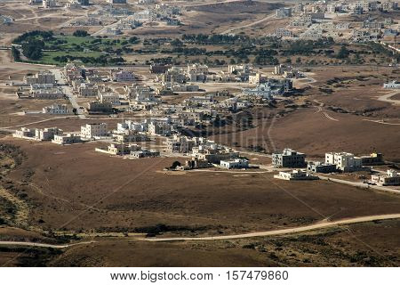 Aerial View over city Taqah Sultanate of Oman region Dhofar Salalah 5