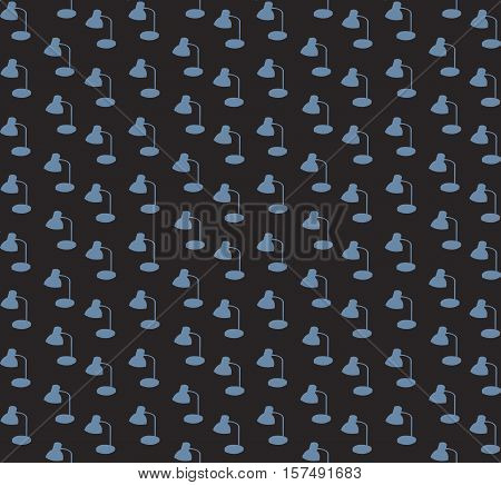 Repetitive raster wallpaper with blue lamps on black background