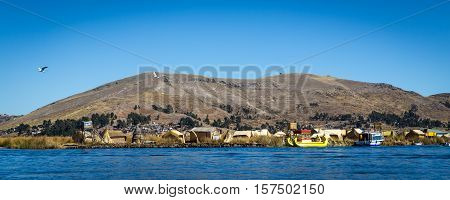 Isla Uros (Uros island) at Lake Titicaca, Peru