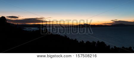 Sunset at Amantani Island (Isla Amantani) of Lake Titicaca, Peru