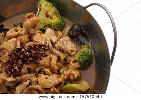 Chinese Food. Hot Pork With Vegetables