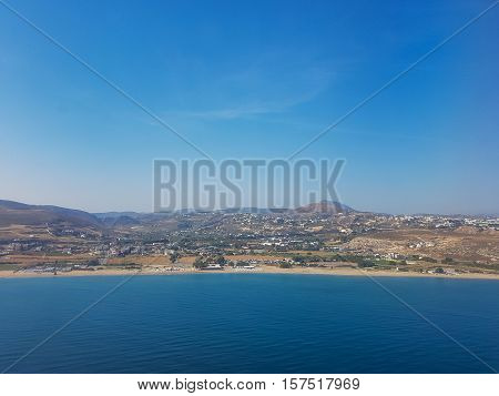 View from the plane to Crete. The city's attractions.