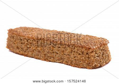 tasty organic brown homemade bread isolated on pure white background