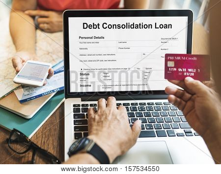 Debt Consolidation Loan Financial Concept