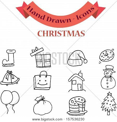 Christmas element set of vector art collection stock